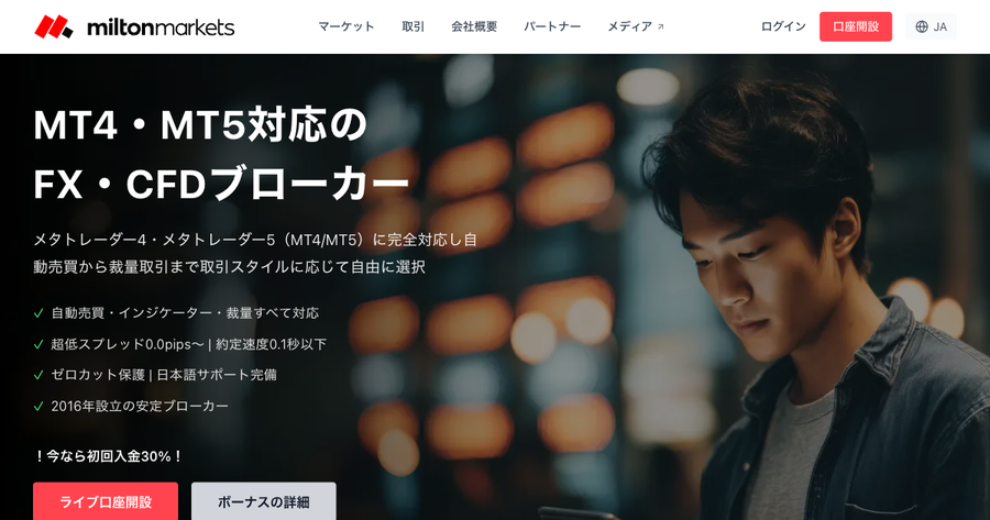 Milton Markets 公式サイト